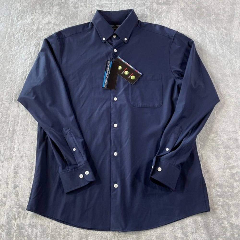 Roundtree Yorke Performance Shirt Mens Size Small Blue Soft Lightweight Casual‎